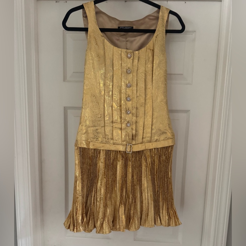 Betsey Johnson Gold Sleeveless Dress